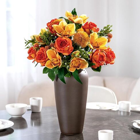 2PCS Artificial Flowers Indoor-Silk Flower Arrangement Fake Flower Arrangement Artificial Flowers Outdoors Table Centerpiece Realistic Faux Flower for Wedding Party Cake Home Decor in Saudi Arabia