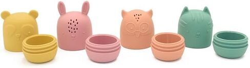 PandaEar Baby Bath Toys, 4 Pack Silicone Bath Toys for Infants Toddlers 6-18 Months, Non Toxic Baby Kids Squeezable Shower Toys in Saudi Arabia