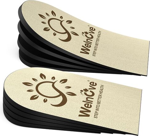 Adjustable Heel Lifts for Men Shoes -(2 Pairs) Welnove 4 Layers Orthopedic Shoe Lifts for Leg Length Discrepancy - Height Increase Insoles for Women Uneven Legs 1/4" 1/2" 3/4" 1", Large in Saudi Arabia
