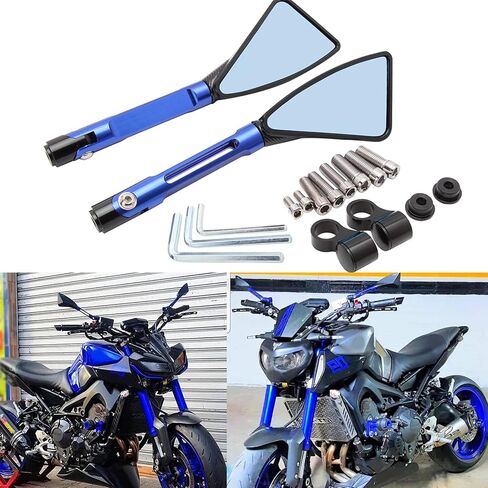 JMTBNO 8mm 10mm Universal CNC Motorcycle Handlebar End Mirror, Motorcycle Side Rearview Mirrors for Street bike Sport bike Dirt bike Cruiser Chopper Scooter(Black) in Saudi Arabia