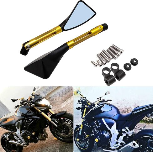 JMTBNO 8mm 10mm Universal CNC Motorcycle Handlebar End Mirror, Motorcycle Side Rearview Mirrors for Street bike Sport bike Dirt bike Cruiser Chopper Scooter(Black) in Saudi Arabia