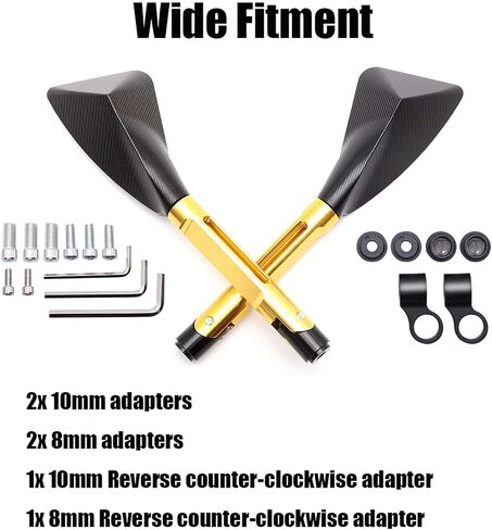 JMTBNO 8mm 10mm Universal CNC Motorcycle Handlebar End Mirror, Motorcycle Side Rearview Mirrors for Street bike Sport bike Dirt bike Cruiser Chopper Scooter(Black) in Saudi Arabia