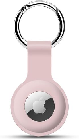 AirTag Holder Case, Arcmogo Apple Airtags Keychains with Ultra Light Silicone Sleeve Cover Compatible for Airtags, Pink in Saudi Arabia