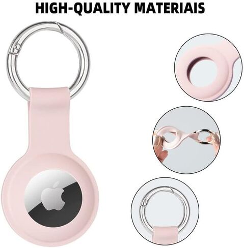 AirTag Holder Case, Arcmogo Apple Airtags Keychains with Ultra Light Silicone Sleeve Cover Compatible for Airtags, Pink in Saudi Arabia