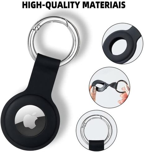 AirTag Holder Case, Arcmogo Apple Airtags Keychains with Ultra Light Silicone Sleeve Cover Compatible for Airtags, Pink in Saudi Arabia