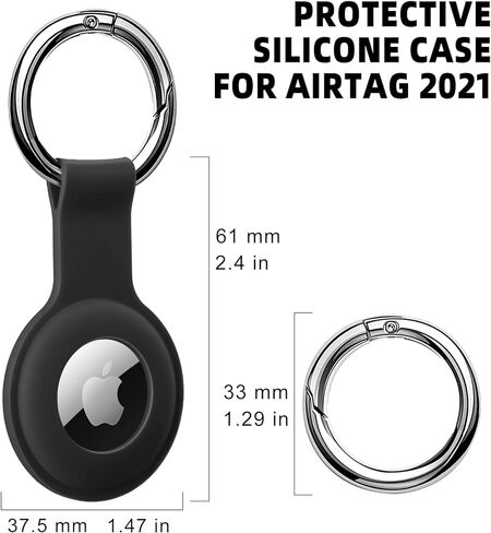 AirTag Holder Case, Arcmogo Apple Airtags Keychains with Ultra Light Silicone Sleeve Cover Compatible for Airtags, Pink in Saudi Arabia