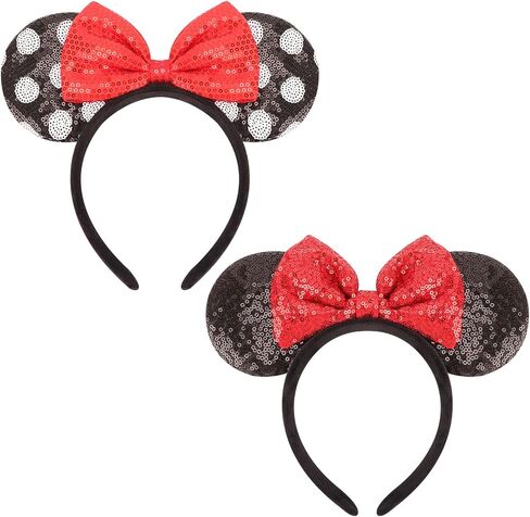 أزياء DRESHOW Mouse Ears Bow Headbands اللامعة لتزيين الحفلات التنكرية للفتيات والنساء in Kuwait