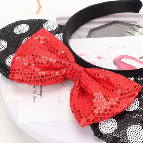 أزياء DRESHOW Mouse Ears Bow Headbands اللامعة لتزيين الحفلات التنكرية للفتيات والنساء in Kuwait