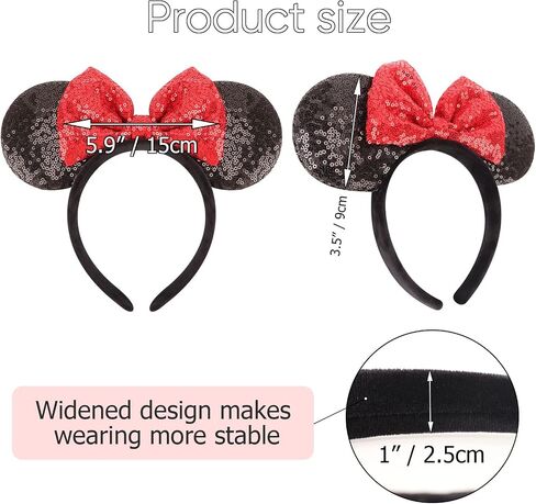 أزياء DRESHOW Mouse Ears Bow Headbands اللامعة لتزيين الحفلات التنكرية للفتيات والنساء in Kuwait