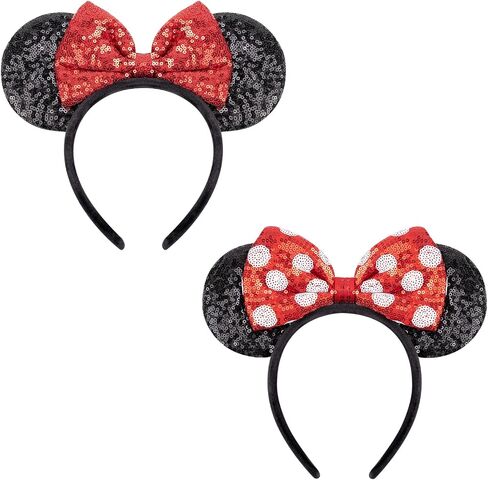 أزياء DRESHOW Mouse Ears Bow Headbands اللامعة لتزيين الحفلات التنكرية للفتيات والنساء in Kuwait