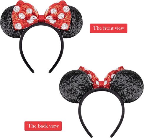 أزياء DRESHOW Mouse Ears Bow Headbands اللامعة لتزيين الحفلات التنكرية للفتيات والنساء in Kuwait
