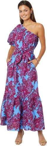 Lilly Pulitzer Zelalynn One Shoulder Cotton Abaco Blue Feel Like A Shellebrity 0 in Saudi Arabia