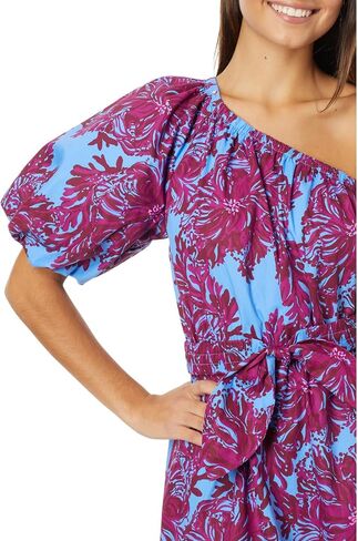 Lilly Pulitzer Zelalynn One Shoulder Cotton Abaco Blue Feel Like A Shellebrity 0 in Saudi Arabia