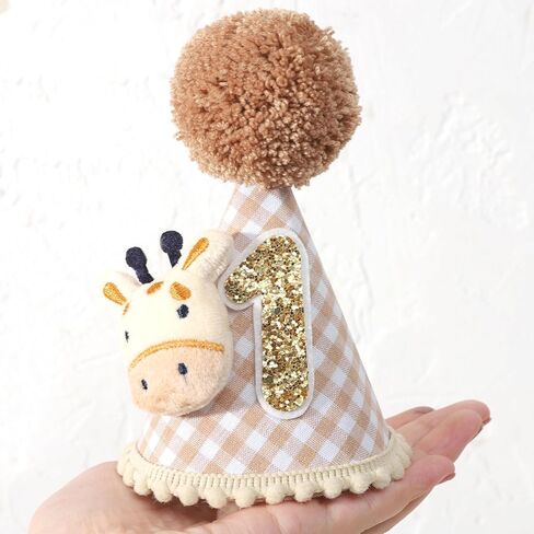 قبعة عيد الميلاد الأولى من Wild One Giraffe - ديكورات حفلات عيد الميلاد الأولى في الغابة، زي تاج عيد ميلاد الزرافة البرية الأولى، ديكور حفلات الغابة البرية في الغابة السفاري، قبعة عيد ميلاد صبي وفتاة الأولى in Kuwait