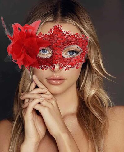 قناع أزياء نسائية من الدانتيل، قناع تنكر، قناع تنكري أسود، إكسسوارات تنكرية للنساء والفتيات in Kuwait