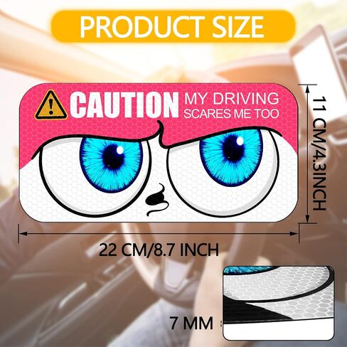2 Pack Set 4.3"*8.6" Funny Car Magnets,New Driver Magnet for Car,Bumper Student Driver Reflective Sign for Most Cars，Funny Pink Exterior Accessories for car in Saudi Arabia