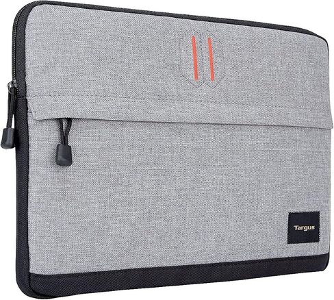 Targus Strata Slipcase Laptop Case with Lightweight Durable Padding, Front Zip Pocket Pouch, Shoulder Strap, Protective Sleeve fits 15.6-Inch Laptop, Gray/Pewter (TSS63204US),Grey in Saudi Arabia