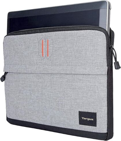 Targus Strata Slipcase Laptop Case with Lightweight Durable Padding, Front Zip Pocket Pouch, Shoulder Strap, Protective Sleeve fits 15.6-Inch Laptop, Gray/Pewter (TSS63204US),Grey in Saudi Arabia