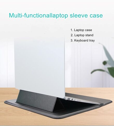 3-in-1 Laptop Sleeve Protective PU Leather Case Waterproof Shockproof Magnetic Closure Adjustable Stand Built in Mouse Pad Lightweight 14-16 Inch Laptop and Tablet Universal Fit Portable Durable, Blue in Saudi Arabia