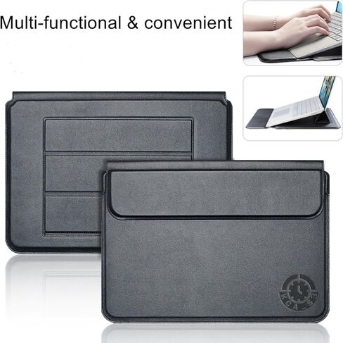 3-in-1 Laptop Sleeve Protective PU Leather Case Waterproof Shockproof Magnetic Closure Adjustable Stand Built in Mouse Pad Lightweight 14-16 Inch Laptop and Tablet Universal Fit Portable Durable, Blue in Saudi Arabia