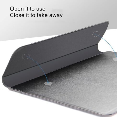 3-in-1 Laptop Sleeve Protective PU Leather Case Waterproof Shockproof Magnetic Closure Adjustable Stand Built in Mouse Pad Lightweight 14-16 Inch Laptop and Tablet Universal Fit Portable Durable, Blue in Saudi Arabia