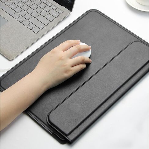 3-in-1 Laptop Sleeve Protective PU Leather Case Waterproof Shockproof Magnetic Closure Adjustable Stand Built in Mouse Pad Lightweight 14-16 Inch Laptop and Tablet Universal Fit Portable Durable, Blue in Saudi Arabia