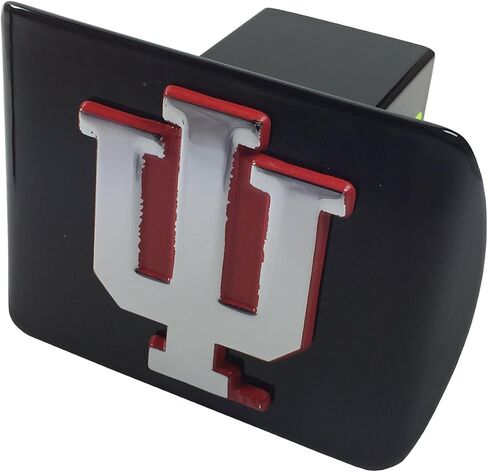 AMG University of Indiana Metal Emblem (Chrome with red Trim) on Black Metal Hitch Cover in Saudi Arabia