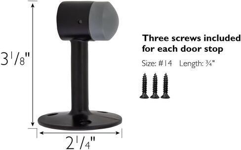 Design House 189308-ORB Gooseneck Door Stop Wall Protector with Rubber Tip Aluminum Door Stopper, Oil Rubbed Bronze, 4-Pack in Saudi Arabia