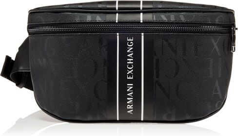 A | X ARMANI EXCHANGE Men's All Over Logo Waist Bag, Black/Black-Black/Black, One Size in Saudi Arabia