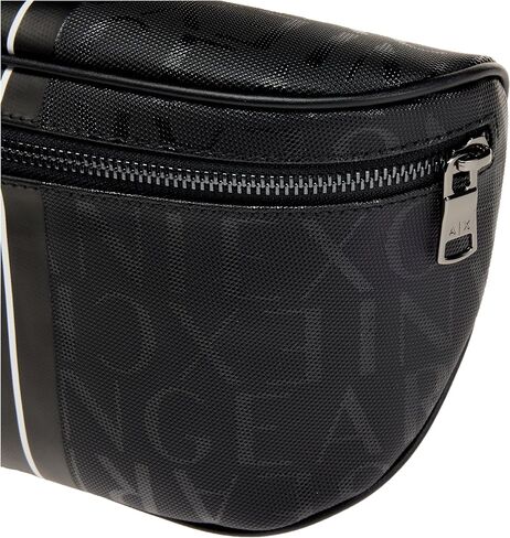 A | X ARMANI EXCHANGE Men's All Over Logo Waist Bag, Black/Black-Black/Black, One Size in Saudi Arabia