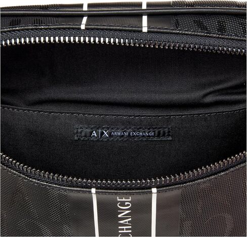 A | X ARMANI EXCHANGE Men's All Over Logo Waist Bag, Black/Black-Black/Black, One Size in Saudi Arabia