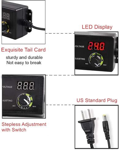3V ~ 24V 2.5A 60W Power Supply with Volt Diaplay Adjustable DC 3V 5V 6V 9V 12V 15V 16V 18V 19V 20V 24V Variable Universal AC/DC Adapter 100V-240V AC to DC Converter with 8 Selectable Adapter Tips in Saudi Arabia