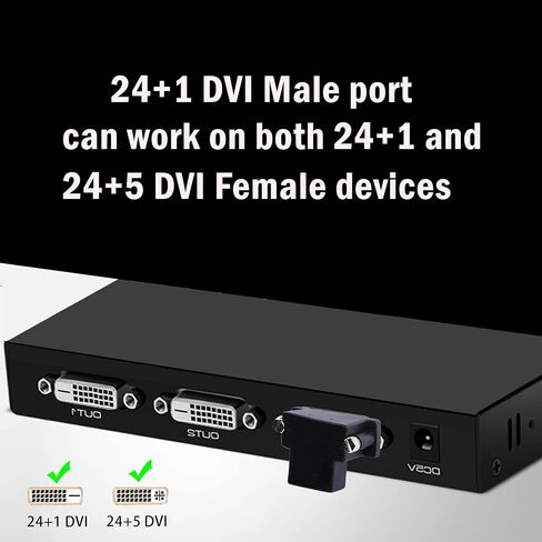 PNGKNYOCN الزاوية اليمنى DVI إلى HDMI محول 2-حزمة 90 درجة DVI-D ذكر إلى HDMI أنثى موصل طلاء الذهب لPS4، HDTV، جهاز العرض، بطاقة الرسومات (أسود لأسفل) in Saudi Arabia