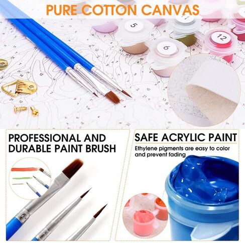 Diymood Painting Acrylic Paint by Number Kits for Kids Students Adults Beginner, Animal Plant Rooster Sunflower Fence Sky Courtyard DIY Oil Painting Drawing Wall Home Decor (50x50cm 20x20inch in Saudi Arabia