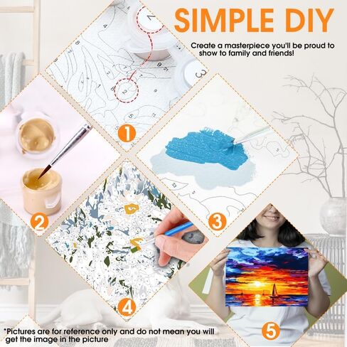 Diymood Painting Acrylic Paint by Number Kits for Kids Students Adults Beginner, Animal Plant Rooster Sunflower Fence Sky Courtyard DIY Oil Painting Drawing Wall Home Decor (50x50cm 20x20inch in Saudi Arabia