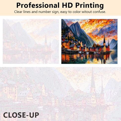 TUMOVO Paint by Numbers for Adults and Kids Hallstatt Austria The Most Beautiful Town DIY Paint by Number Oil Paintings Arts and Crafts Paint by Numbers Kits Acrylic Painting 16 x 20 Inch in Saudi Arabia