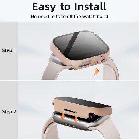 2 Pack for Apple Watch Series 9/8/7 Privacy Screen Protector Case 41mm, iWatch Protective PC Face Cover Built-in Anti-Peeping 9H Tempered Glass Protector for iWatch Accessories, Blue in Kuwait