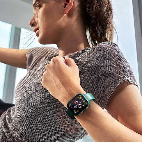 عبوتان من حافظة الكمبيوتر الصلبة لساعة Apple Watch Series 9/8/7 واقي شاشة مقاس 41 مم، مع واقي شاشة من الزجاج المقوى 9H، غطاء حماية كامل لملحقات iWatch Ultra مقاس 41 مم، شفاف in Saudi Arabia