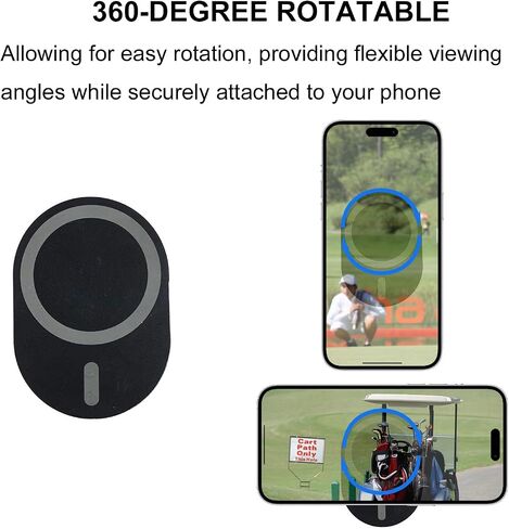 Golf Cart Phone Holder Magnetic Phone Mount Caddy Compatible with iPhone 12 13 14 15 / Plus/Pro, Smartphone with Magsafe Case (Black) in Saudi Arabia