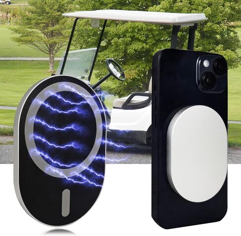 Golf Cart Phone Holder Magnetic Phone Mount Caddy Compatible with iPhone 12 13 14 15 / Plus/Pro, Smartphone with Magsafe Case (Black) in Saudi Arabia
