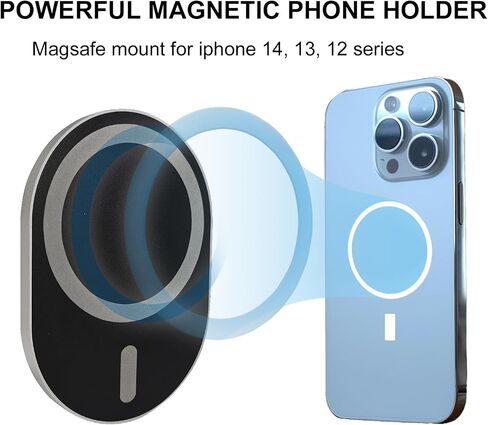 Golf Cart Phone Holder Magnetic Phone Mount Caddy Compatible with iPhone 12 13 14 15 / Plus/Pro, Smartphone with Magsafe Case (Black) in Saudi Arabia