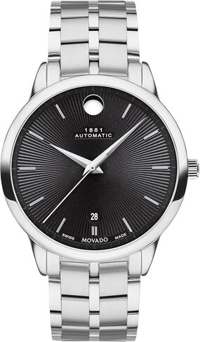 Movado 1881 Men's Watch - Swiss Automatic Movement, Stainless Steel Link Bracelet - 3 ATM Water Resistance - Classic, Luxury Fashion Timepiece for Him - 39mm in Saudi Arabia