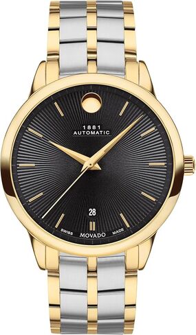 Movado 1881 Men's Watch - Swiss Automatic Movement, Stainless Steel Link Bracelet - 3 ATM Water Resistance - Classic, Luxury Fashion Timepiece for Him - 39mm in Saudi Arabia