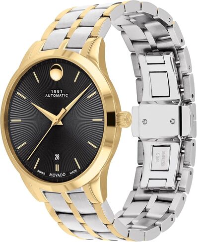 Movado 1881 Men's Watch - Swiss Automatic Movement, Stainless Steel Link Bracelet - 3 ATM Water Resistance - Classic, Luxury Fashion Timepiece for Him - 39mm in Saudi Arabia