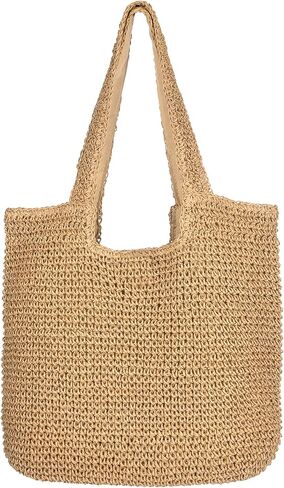 Beach Shoulder Bags for Women,Handwoven Rattan Straw Beach Bag Summer Sea Casual Shoulder tote Basket Bag For Girls in Saudi Arabia