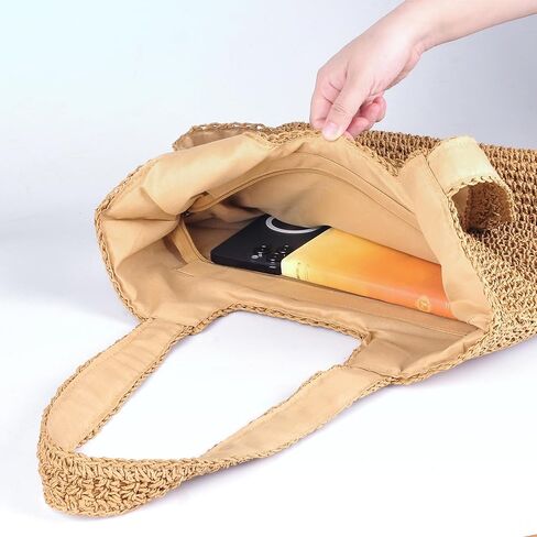 Beach Shoulder Bags for Women,Handwoven Rattan Straw Beach Bag Summer Sea Casual Shoulder tote Basket Bag For Girls in Saudi Arabia