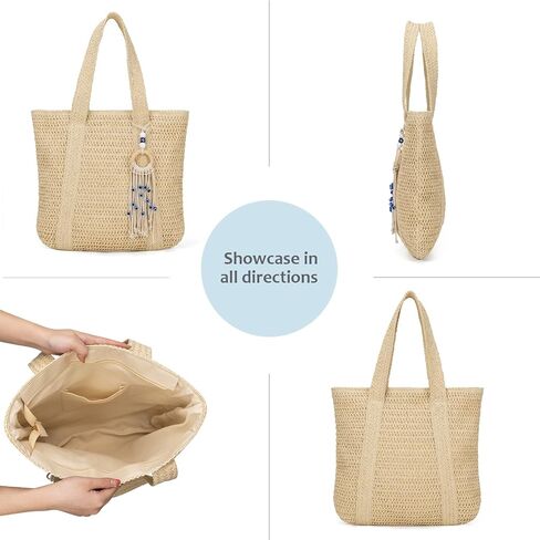 Summer Large Straw Bags For Women Travel Beach Totes Bag Woven Tote Handmade Shoulder Bag Handbag in Saudi Arabia