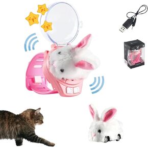 Cat Toys for Indoor Cats Interactive Enrichment Cute Rabbit Watch Toys for Small Medium Large Bored Adult Cats Dogs Small Animals