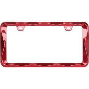 3D Curly Wave Pattern License Plate Holder Black License Plate Frame from Pure Zinc Alloy Metal Perfect Plate Holder