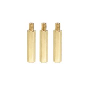 YOKIVE 3 Pcs M6 Standoff Screws, Brass Hex PCB Standoffs, Keep Height Consistent, Great for Motherboard (Gold Tone, 35mm+8mm)